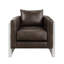 Fauteuil d'appoint espresso et cuir fleur espresso