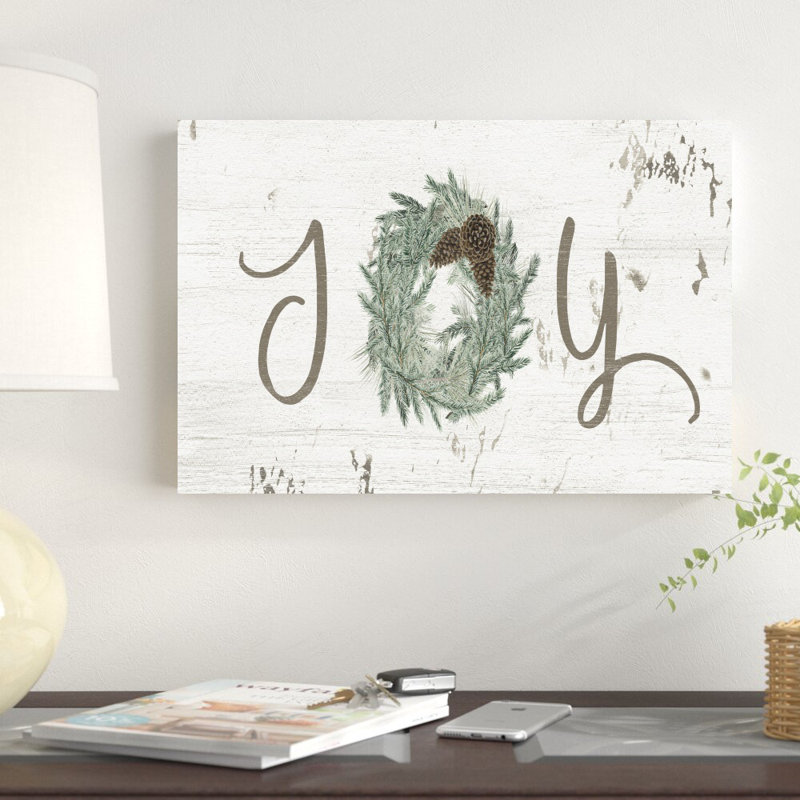 Wreath Sentiments II par Grace Popp - Art textuel sur toile tendue, H 12 po x l 18 po