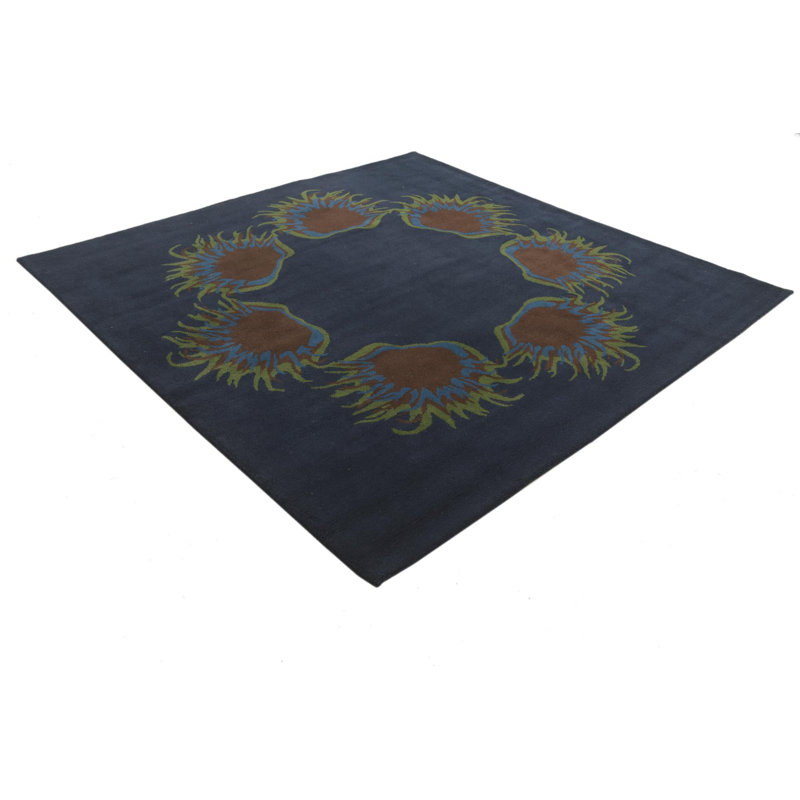 Tapis carré bleu marine Myrick