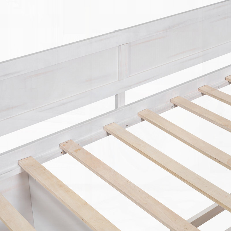 Modern Daybed with Drawers and Shelves, Twin, White