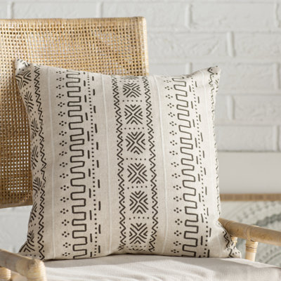 Mud Cloth Geometric Linen Throw Pillow