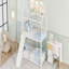 Lit superposé simple en métal avec glissade, lit pour enfant, blanc-1745036203