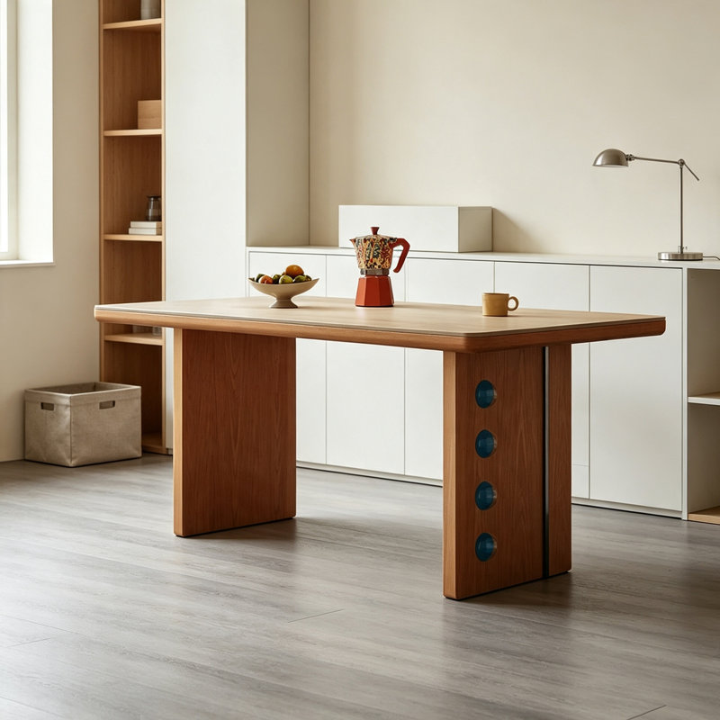Bureau en fritté beige New Creative Style, 29.52" H x 70.86" W x 31.49" D