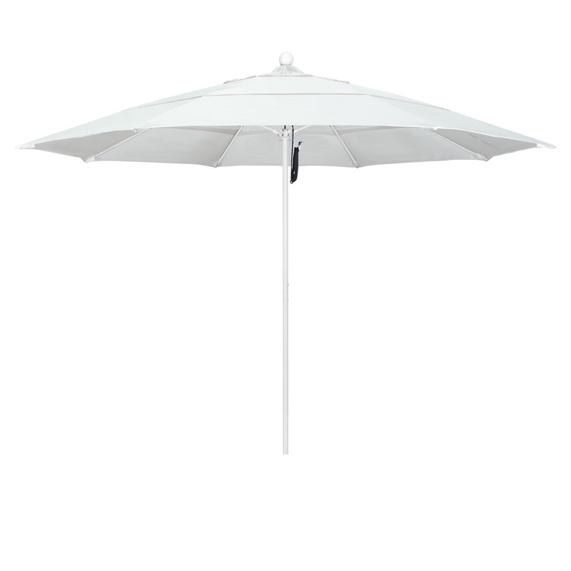 Parasol de marché 11 pi Silva, Pierre noire, Toile Sunbrella® naturel