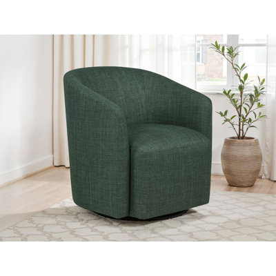 Chaise d'appoint pivotante rembourrée en tissu Mossbrook - vert