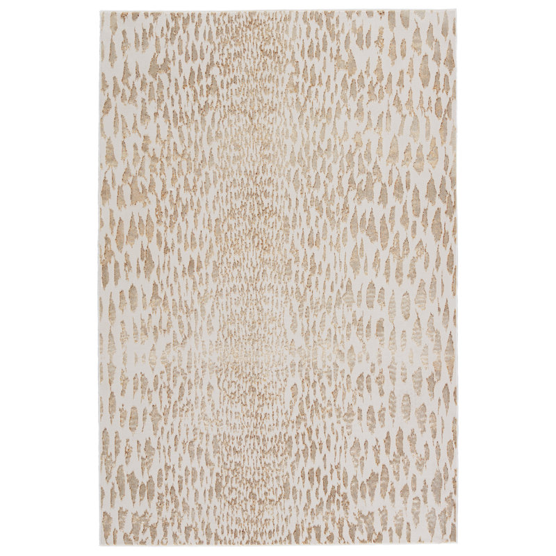 Tapis beige à imprimé animalier Malilla, Rectangle 6 pi 7 po x 9 pi 6 po