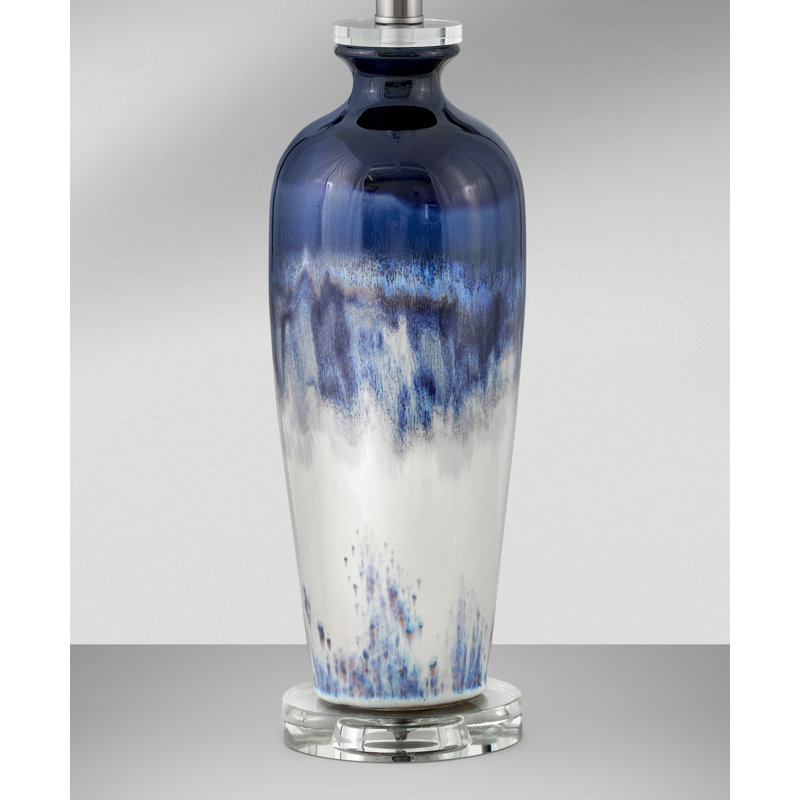 Sabbia 28 in. Blue and White Table Lamp