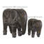 Petite sculpture de famille éléphant en céramique brun Ensemble de 2 : L 13 po x L 9 po