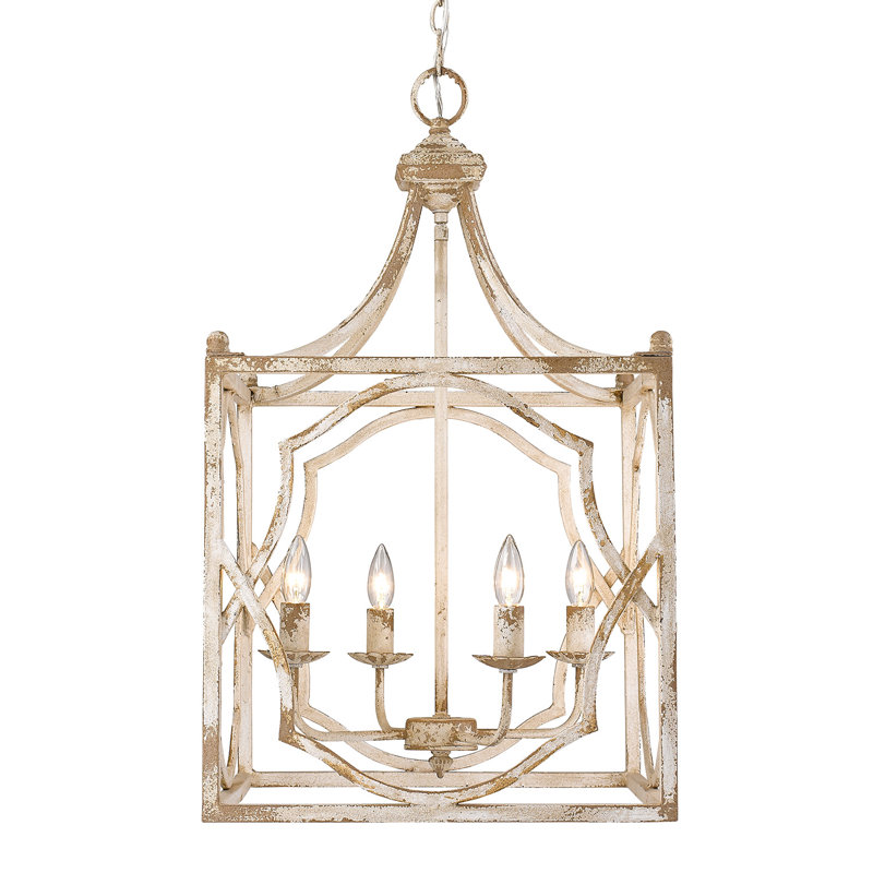 Averley 4 - Light Antique Ivory Lantern Pendant