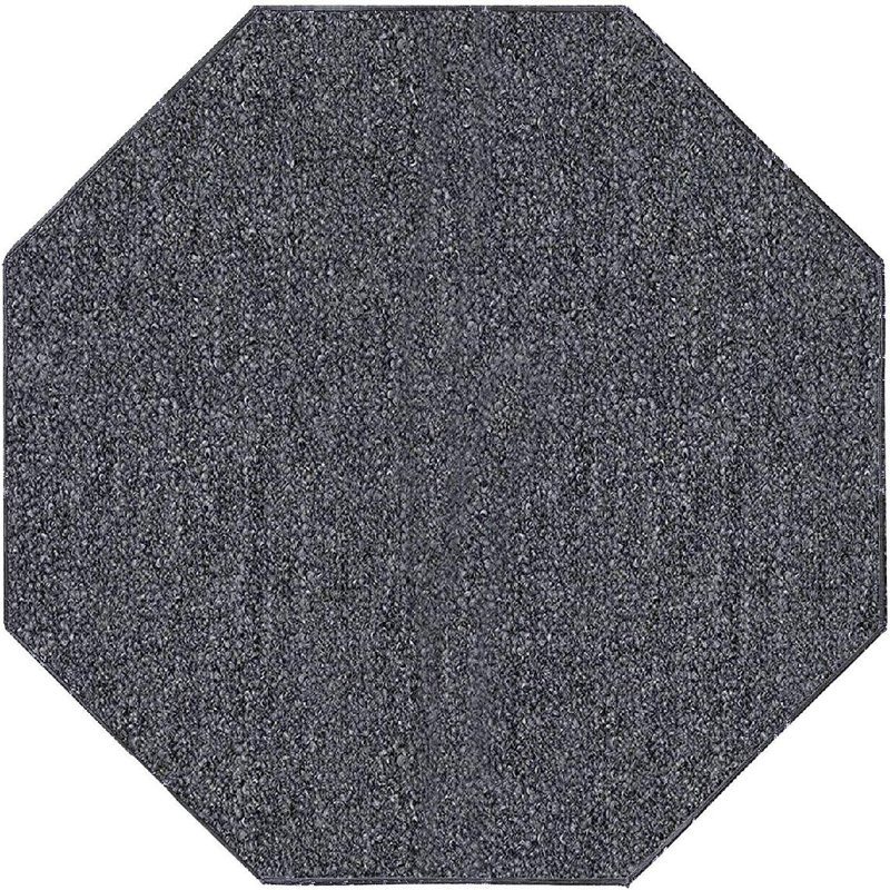 Tapis uni gris tissé à la machine, Octogone 9 pi