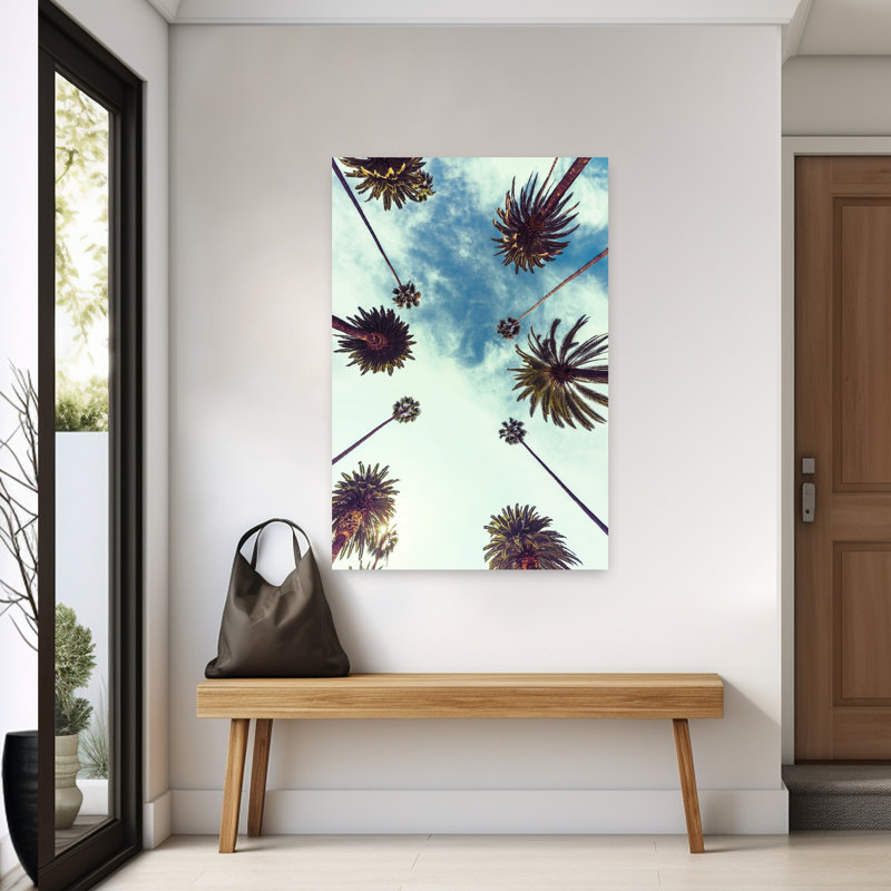 Palmier, palmier abstrait 2, art tropical côtier, H 60 po x l 40 po