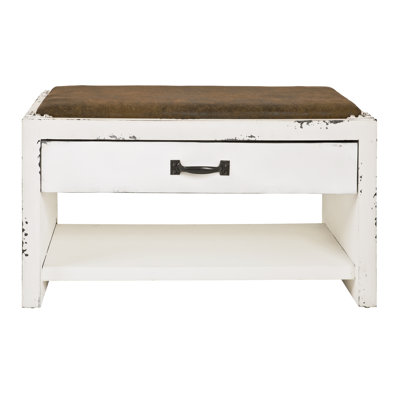 Justice Faux Leather Upholstered Storage Bench