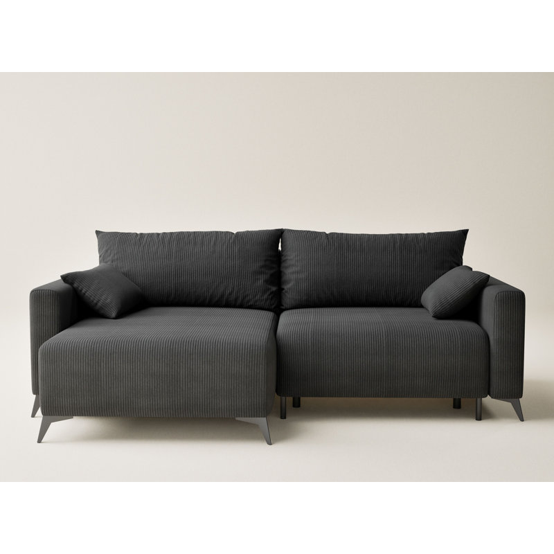 3 Seater Reclining Corner Sofa , Left Hand Facing, Velvet - Graphite