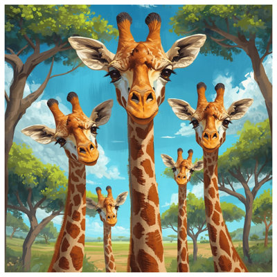 Group Of Giraffes Double Sided Throw Pillows