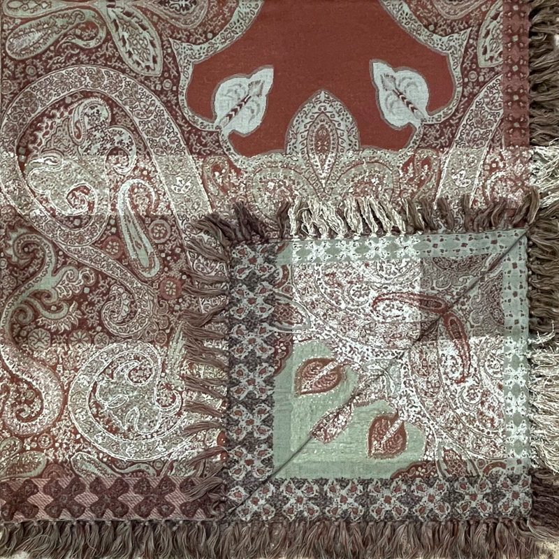 Hand Woven Throw Blanket, Ivory/Camel