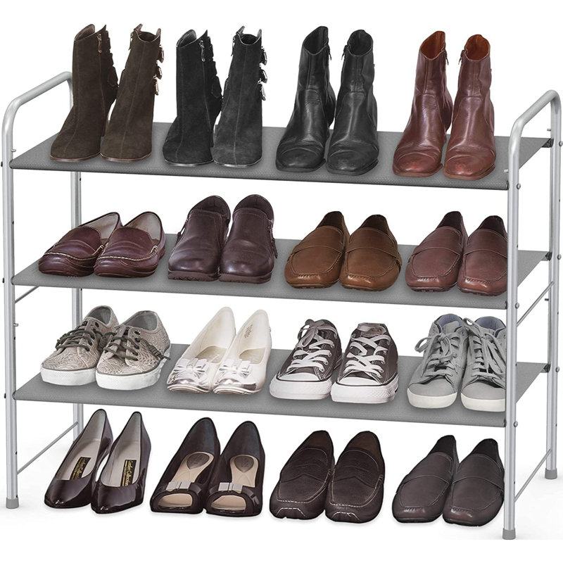20 Pair Stackable Shoe Rack, Gray