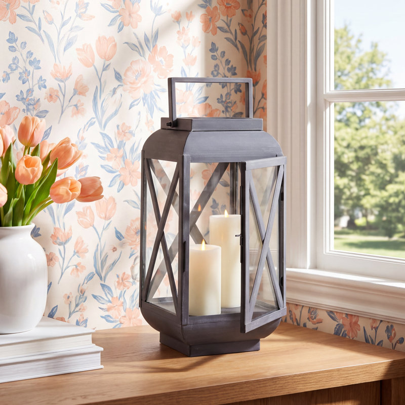 18.5'' H Iron Tabletop Lantern