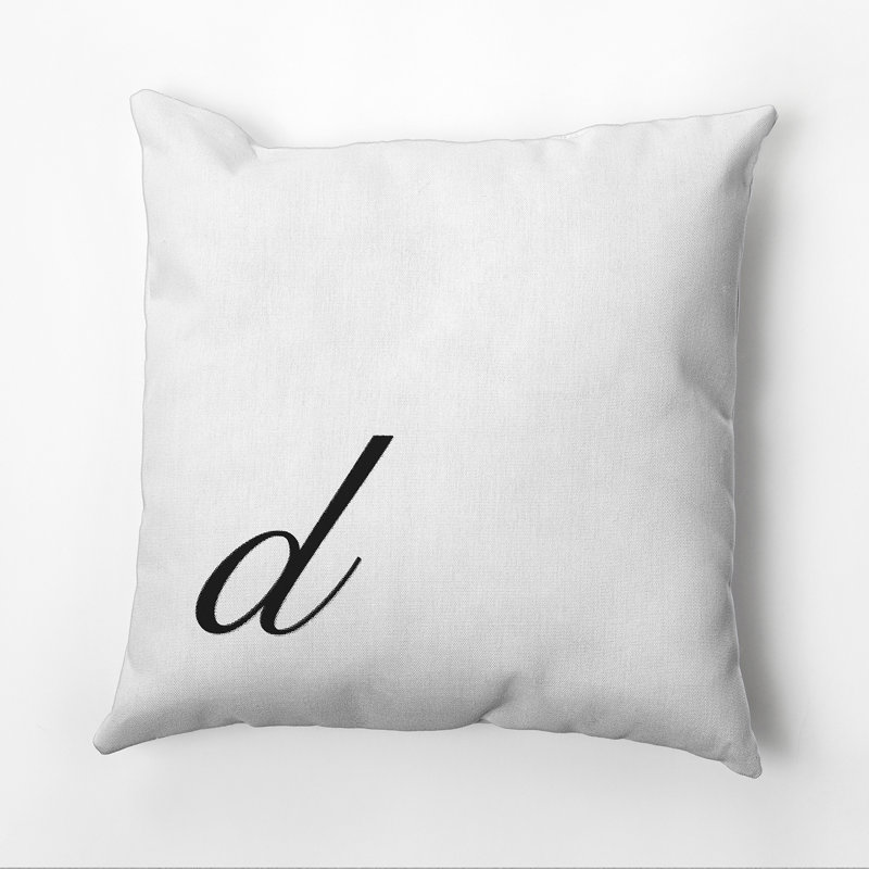 Monogram Design Collection Reversible Throw Pillow, Black, 18"x18", D
