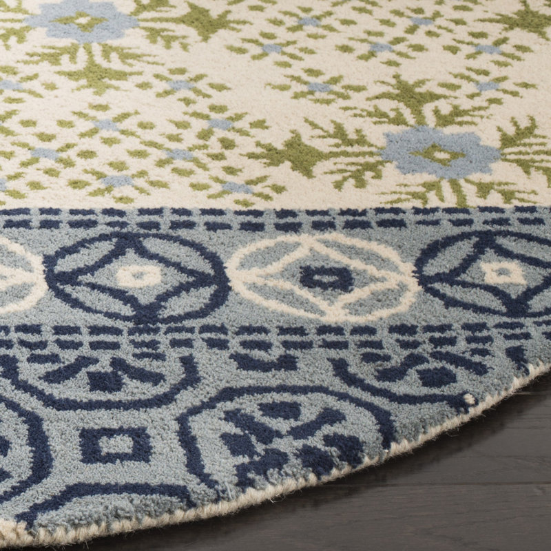 Tapis en laine touffeté à la main Pooler, Rond 5 pi