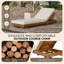 Ensemble de chaises longues en bois massif Acacia, dossier inclinable extérieur réglable à 6 positions avec coussin résistant à l'eau pour la cour de la piscine-669584397-669584384
