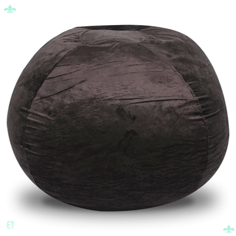 Fauteuil à billes Ben Velvet, Velours brun, H 39 po x l 56 po x P 56 po
