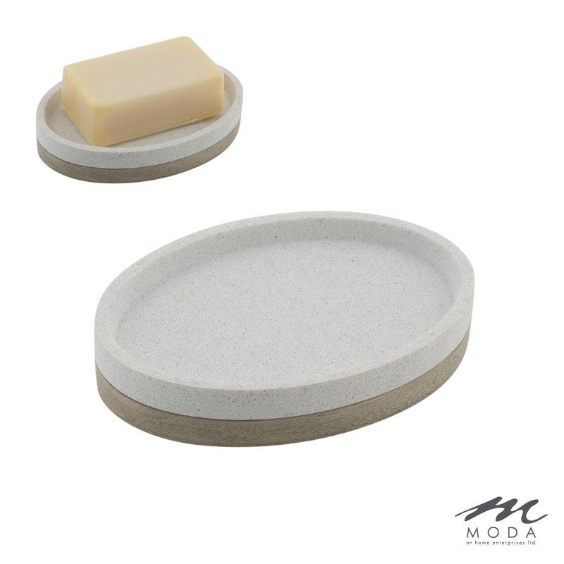 Hudson Faux Wood Bottom Resin Soap Dish