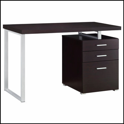 Bureau réversible à 3 tiroirs avec surface spacieuse et rangement organisé, parfait pour la maison moderne et les bureaux professionnels