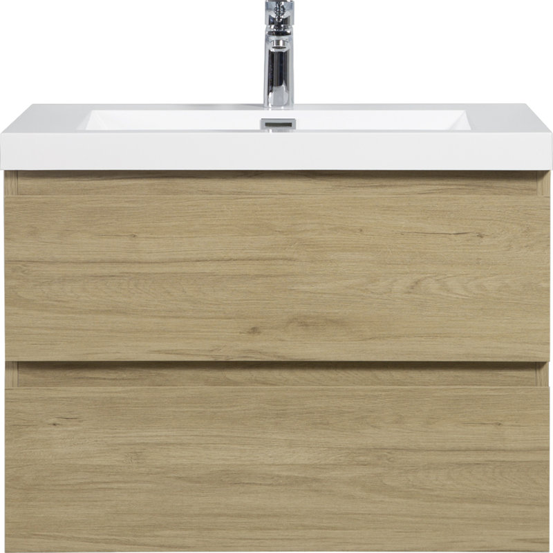Meuble-lavabo flottant 30 po avec lavabo, meuble-lavabo mural moderne avec lavabo en résine et tiroirs à fermeture en douceur, meuble-lavabo