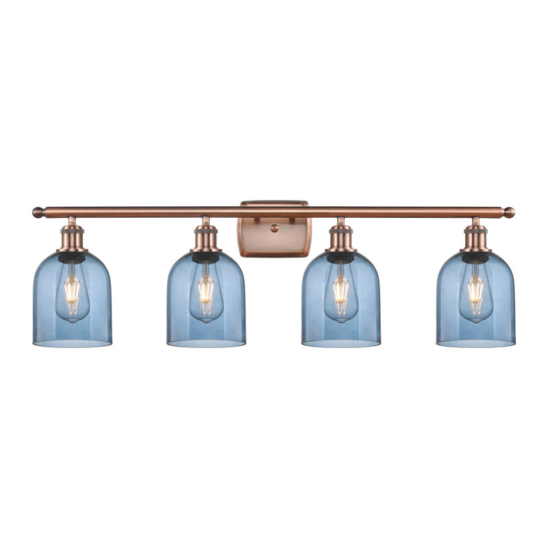 Anacaren 4 - Light Dimmable Vanity Light, Princess Blue, Antique Copper