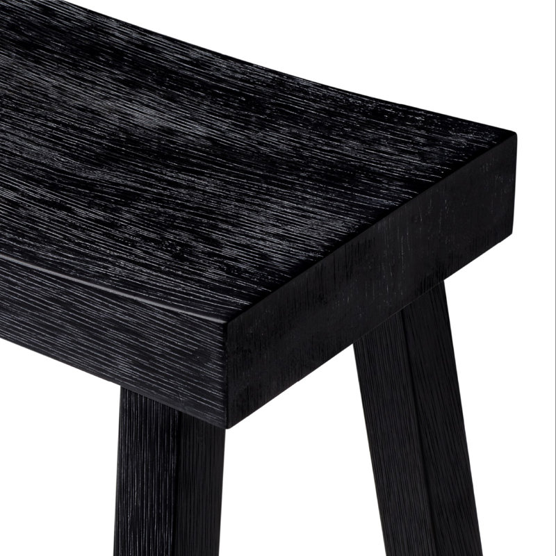 Maven Lane Vincent Wooden Kitchen Stool, Antiqued Black, Counter Stool ( 26" Seat Height )