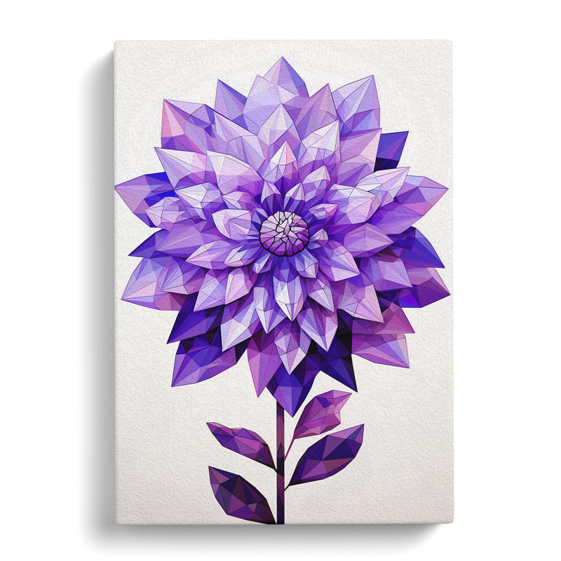 Lavender Flower Geometric - No Frame Print, 50cm H x 35cm W x 3cm D