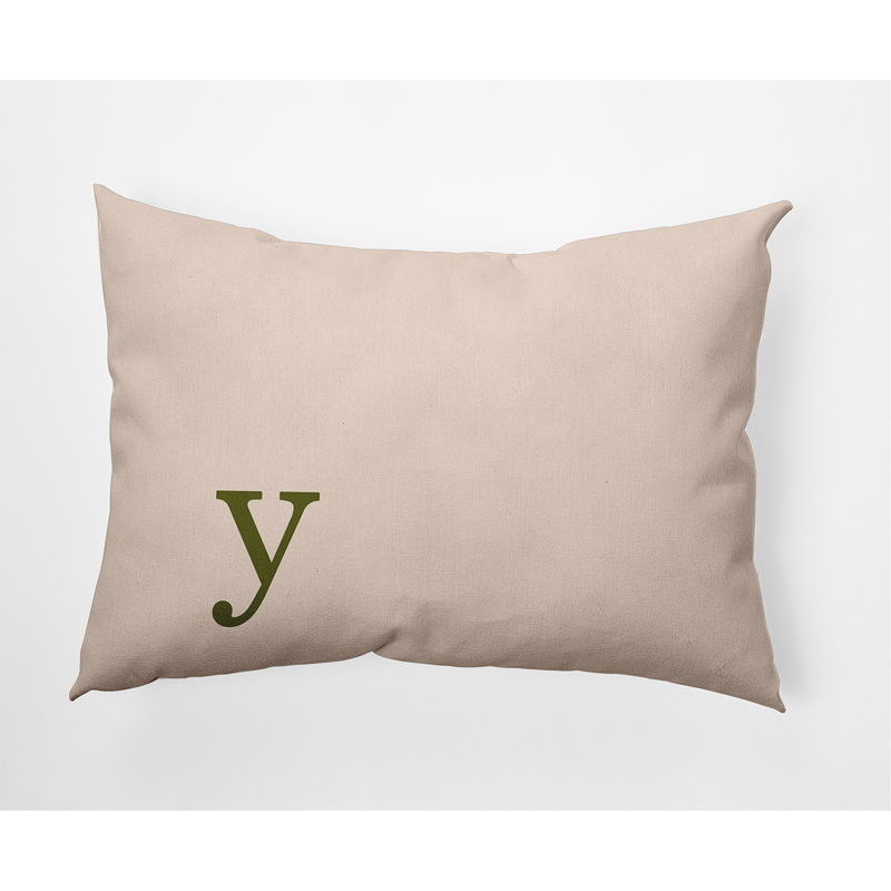Coussin décoratif intérieur / extérieur Modern Monogram, Olive