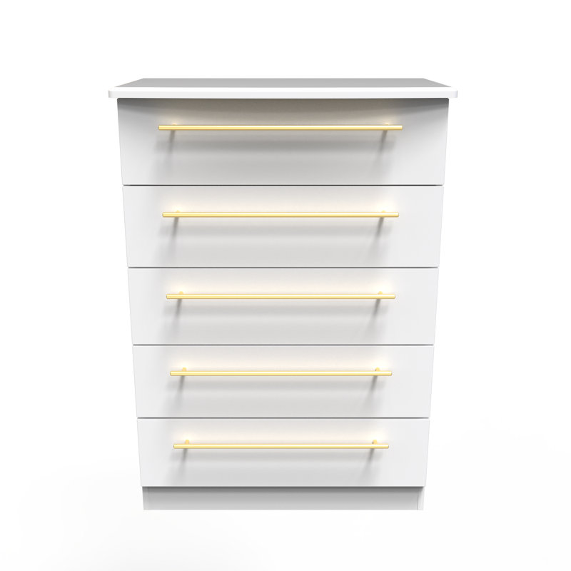Fully Assembled Lynese 5 - Drawer Chest of Drawers