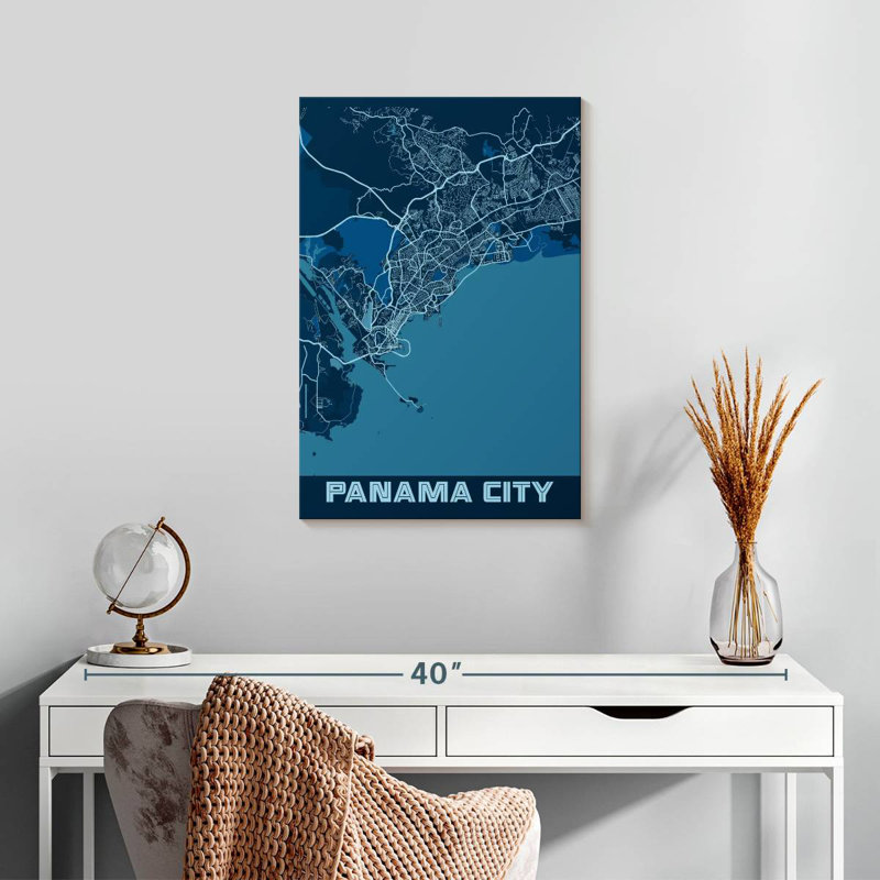 Carte de la ville de Aliaz, Panama, H 24 po x l 16 po