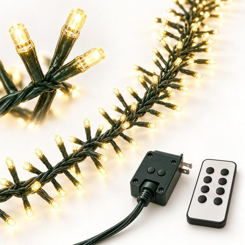 Guirlande lumineuse de Noël de 15 mètres (50 pieds) avec 1000 DEL, télécommande et minuterie