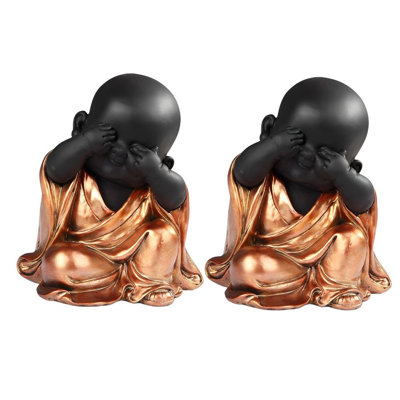 «2-PC Set» ICE ARMOUR 6 "H See No Evil Little Moine bouddhiste en or et noir