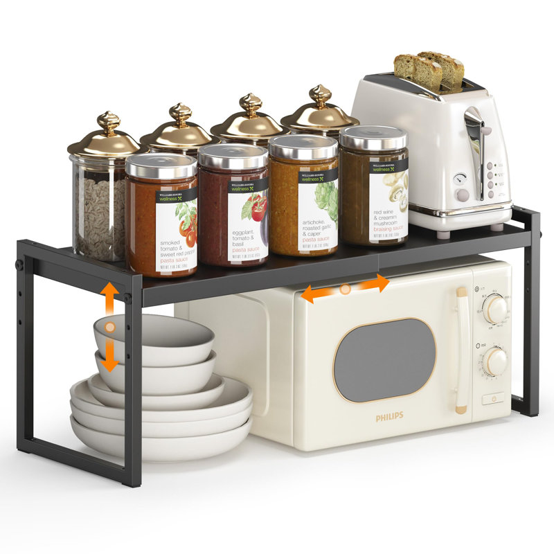Organisateur de comptoir de cuisine extensible et empilable à 3 tablettes, rangement pour garde-épices peu encombrant, 1 paquet