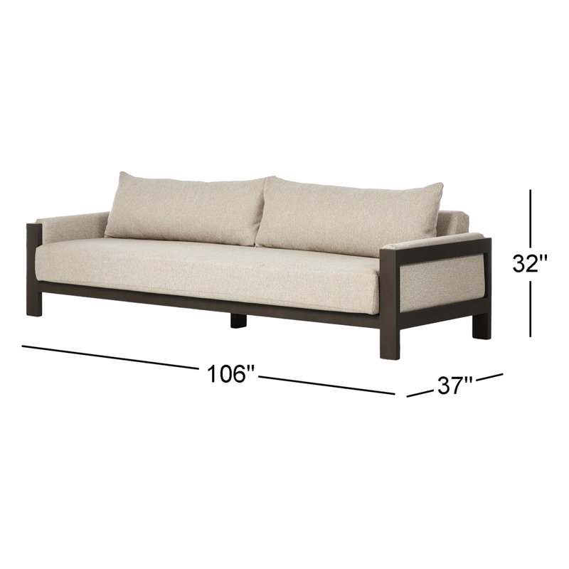 Chapman Outdoor Metal Sofa-106"-Bronze
