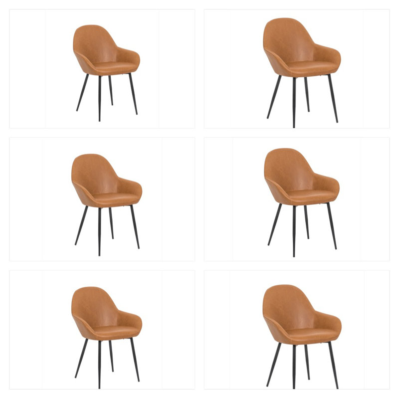 Chaise avec accoudoirs rembourrée Burson, Brun clair
