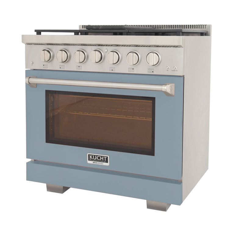 Kucht 36'' W Free Standing Range, Liquid Propane, Light Blue