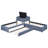 L-Shaped Upholstered Platform Bed With Trundle And Two Drawers Linked With Built-In Desk,Twin