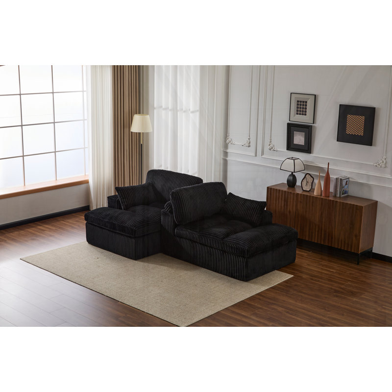 Double chaise longue d'intérieur, Noir