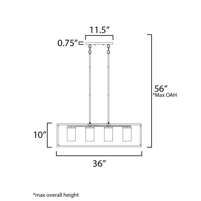 Seleem 4 - Light Kitchen Island Pendant, Satin Nickel