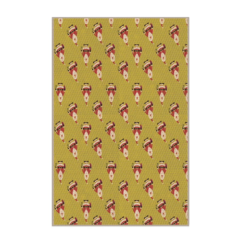 Tapis orange rectangulaire tissé à la machine 6 pi x 9 pi
