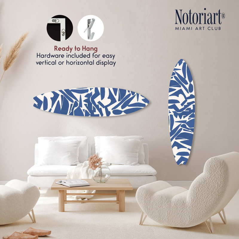 «Lapiz Lazuli Shapes Surfboard Acrylique Coastal Wall Art» par Notoriart