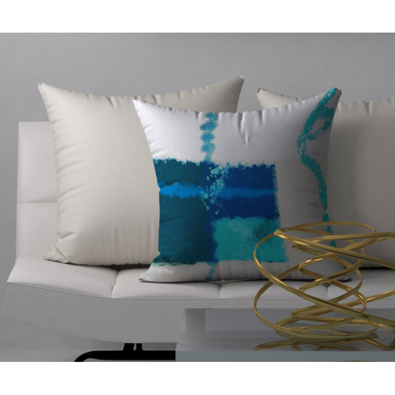 Abstract Reversible Throw Pillow, 24"x24"