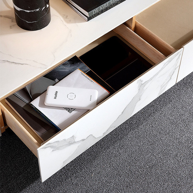 Meuble télé extensible Modern, H 11,81 po x L 125,98 po x l 15,75 po