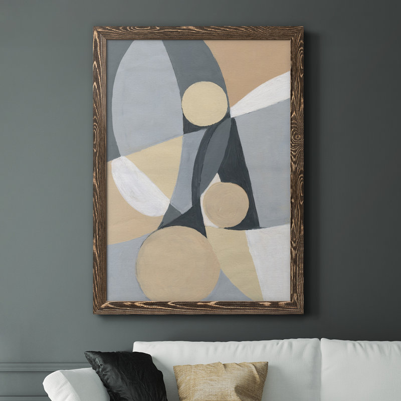Millenium I - Peinture sur toile encadrée, H 37,5 po x l 27,5 po x P 1,5 po, Toile avec cadre en noyer