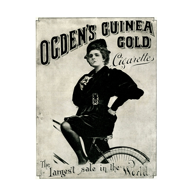 Publicité sur toile, artiste inconnu, Ogdens Guinée, années 1900, H 47 po x l 35 po