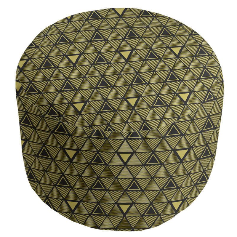 Upholstered Pouf, Dark Yellow